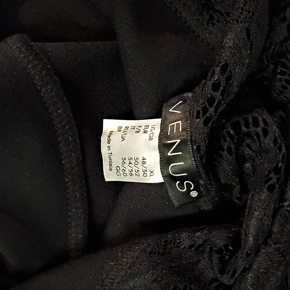 Women's Black Lace-Panel Top - Picture 6 of 6